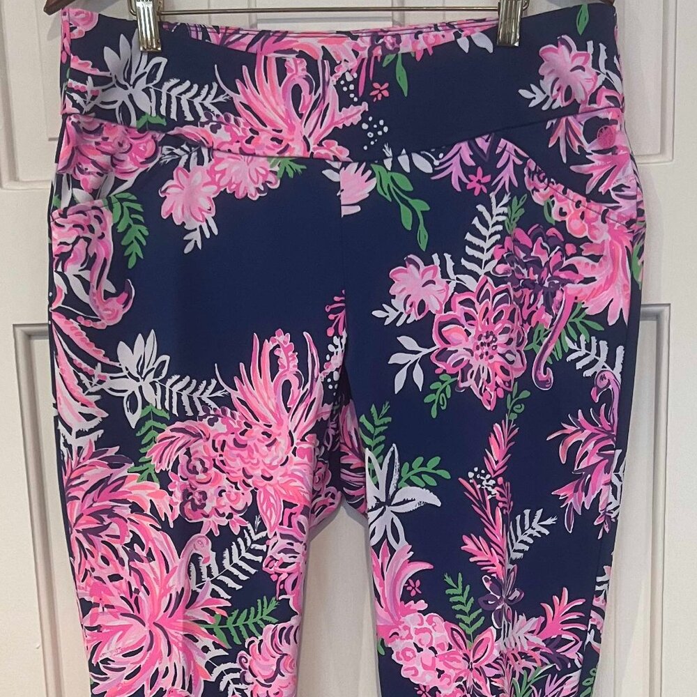 Lilly Pulitzer Luxletic Corso Pant Navy with Pink - Great for Golf!